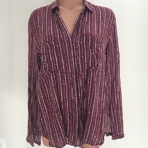 Cloth & Stone Maroon Button Down
